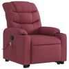 vidaXL Poltrona de massagens reclin. elevatória tecido vermelho tinto