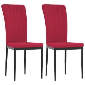 vidaXL Cadeiras de jantar 2 pcs veludo vermelho tinto