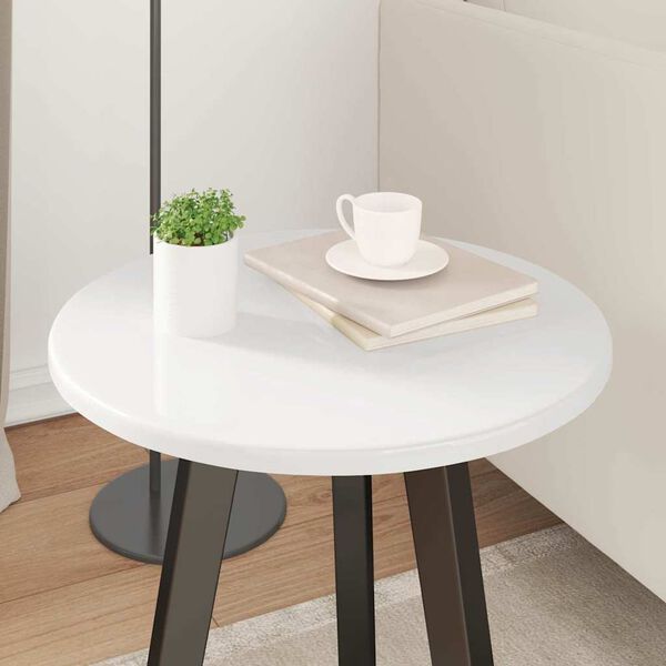 vidaXL Tampo de Mesa Branco brilhante 40 x 40 x 1,5 cm
