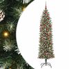vidaXL &Aacute;rvore Slim de Natal Artificial Verde e Branco 180 cm