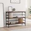 vidaXL Mesa consola 100x32x75 cm derivados de madeira carvalho fumado