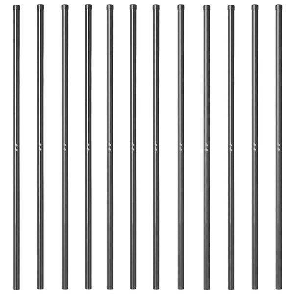 vidaXL Postes de Cerca 12 pcs Cinzeto Aço com Revestimento em Pó