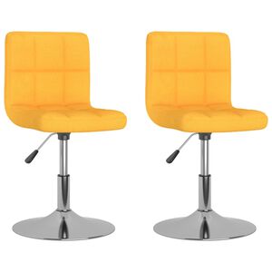 vidaXL Cadeiras de jantar girat&oacute;rias 2 pcs tecido amarelo