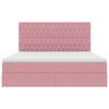 vidaXL Cama com arruma&ccedil;&atilde;o e LED com colch&atilde;o Rosa 160 x 200 cm Veludo