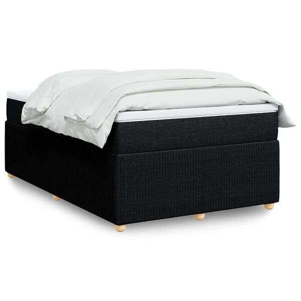vidaXL Cama boxspring com colch&atilde;o 120x190 cm tecido preto