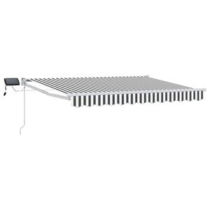 vidaXL Toldo retr&aacute;til manual com LEDs Antracite e Branco 3,5 x 2 m