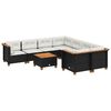 vidaXL 9 pcs conjunto de sof&aacute;s p/ jardim c/ almofad&otilde;es vime PE preto