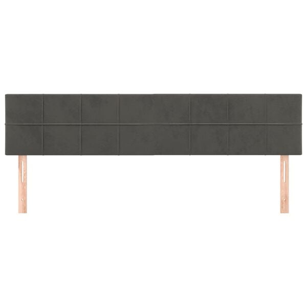 vidaXL Cabeceiras cinzento-escuro 160x5x78/88 cm veludo
