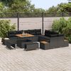 vidaXL Conjunto de Sof&aacute; de Jardim 13 pcs Preto Rattan Sint&eacute;tico