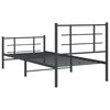 vidaXL Estrutura de cama com cabeceira e p&eacute;s 90x200 cm metal preto