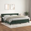 vidaXL Cama com molas/colch&atilde;o 200x200 cm veludo verde-escuro