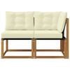 vidaXL Sof&aacute; M&eacute;dio e de Canto para Exterior com almofada 2 Pe&ccedil;a Natural