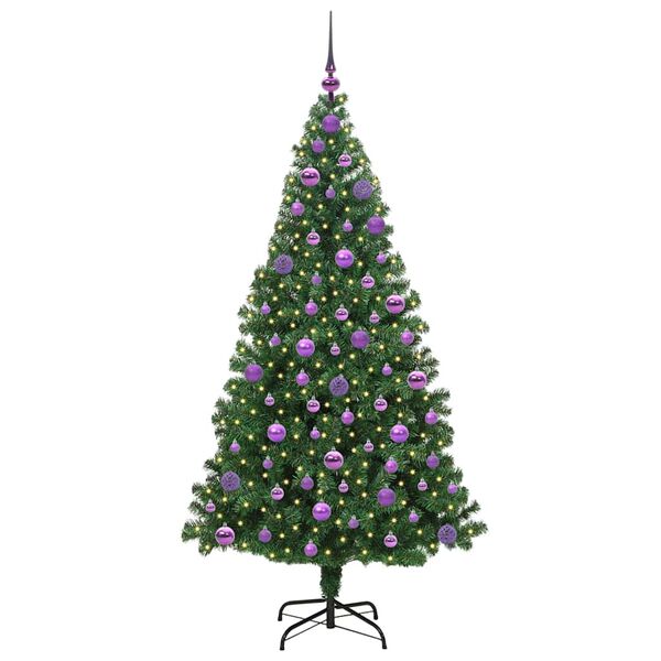 vidaXL &Aacute;rvore de Natal Artificial Verde 180 cm PVC, A&ccedil;o e Pl&aacute;stico