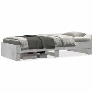 vidaXL Estrutura de cama 75x190 cm derivados de madeira cinza cimento