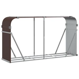 vidaXL Suporte de lenha 180x45x100 cm a&ccedil;o galvanizado castanho