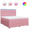 vidaXL Cama com molas/colch&atilde;o 200x200 cm veludo rosa