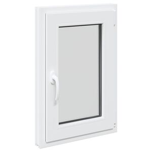 vidaXL Janela de por&atilde;o RISOR 50 x 75 cm PVC e Vidro Branco