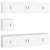 vidaXL Conjunto m&oacute;veis de TV 7 pcs madeira processada branco