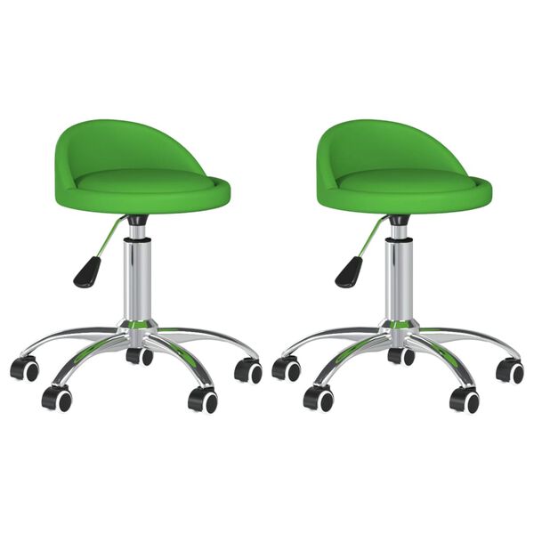 vidaXL Cadeiras de jantar girat&oacute;rias 2 pcs couro artificial verde