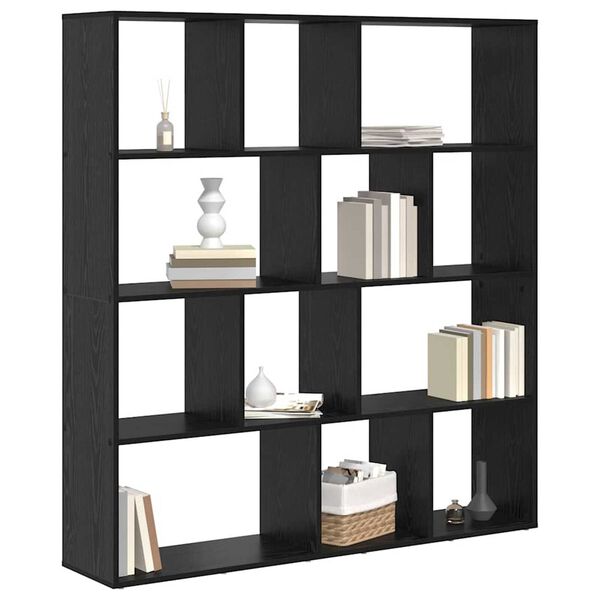 vidaXL Gabinete de Livros Carvalho Preto 132 x 29 x 141,5 cm
