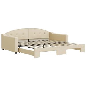vidaXL Sof&aacute;-cama com gavet&atilde;o 100x200 cm tecido cor creme