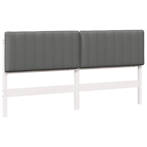 vidaXL Cabeceira estofada com cabeceira Branco e Cinza Claro 200 cm