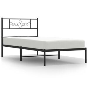 vidaXL Estrutura de cama com cabeceira 80x200 cm metal preto