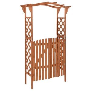 vidaXL P&eacute;rgola com port&atilde;o 116x40x204 cm madeira de abeto maci&ccedil;a