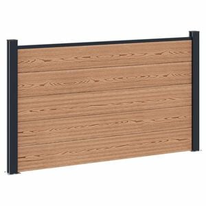 vidaXL Conjunto de Cercas 180 x 105 cm WPC e Alum&iacute;nio Castanho