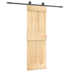 vidaXL Porta Deslizante 70 x 210 cm Natural e Preto