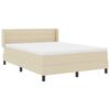 vidaXL Cama Box com colch&atilde;o com cabeceira Creme 190 x 140 cm Poli&eacute;ster