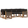 vidaXL Conjunto de Sof&aacute;s para Exterior 6 pcs Natural e Preto