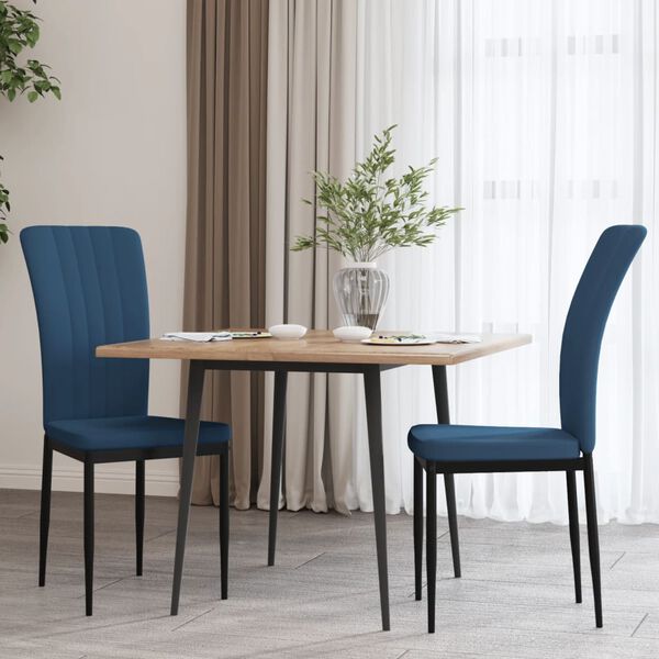vidaXL Cadeiras de jantar 2 pcs veludo azul
