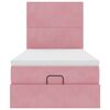 vidaXL Estrutura de cama otomana com colch&otilde;es 80x200 cm veludo rosa