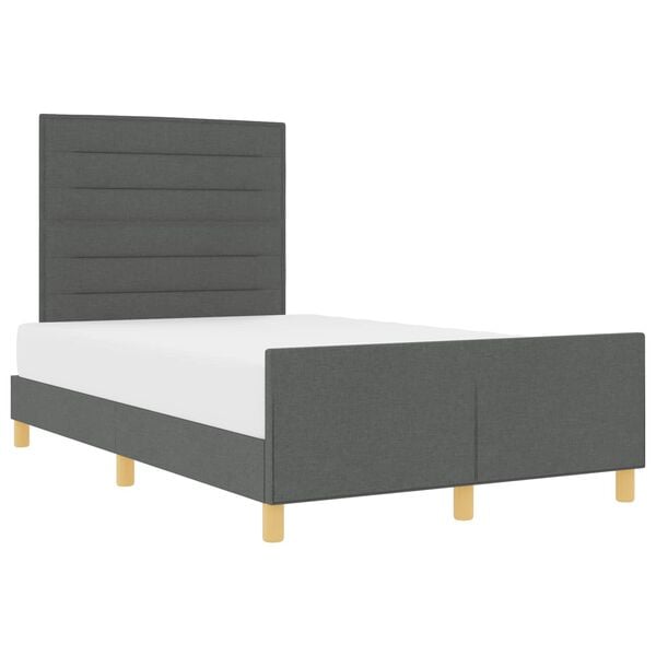 vidaXL Estrutura da Cama Cinzento escuro 120 x 200 cm tecido