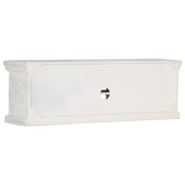 vidaXL M&oacute;vel de TV 120x30x40 cm madeira de mangueira maci&ccedil;a branco