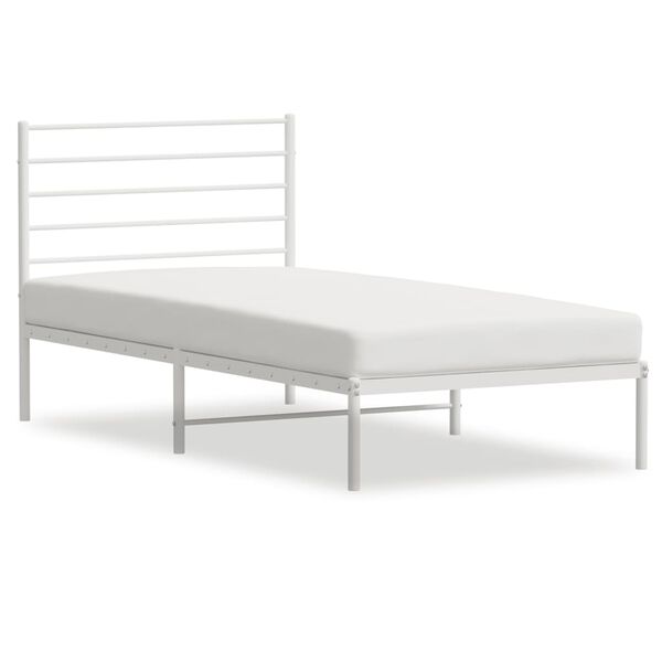 vidaXL Estrutura de cama sem colchão com cabeceira 75x190 cm branco