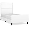 vidaXL Estrutura cama c/ cabeceira 100x200 cm couro artificial branco