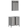 vidaXL 2 pcs conjunto m&oacute;veis WC derivados de madeira sonoma cinza