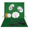 vidaXL Kit est&uacute;dio fotogr&aacute;fico com l&acirc;mpadas/sombrinhas/fundo/refletor
