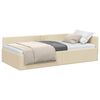 vidaXL Estrutura de Cama de Canto Creme 90 cm x 200 cm tecido