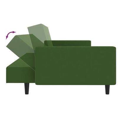 vidaXL Sofá-cama de 2 lugares veludo verde-escuro