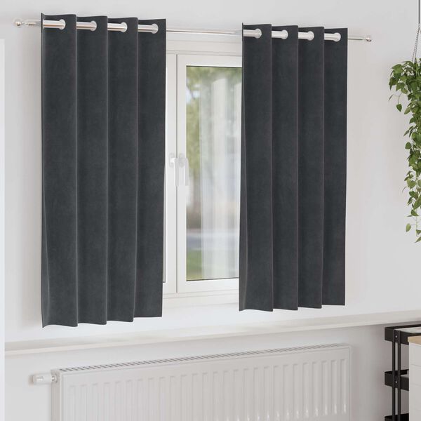 vidaXL Cortinas opacas 2 pcs Cinzento-claro 140 x 175 cm Veludo