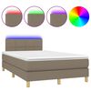 vidaXL Cama box spring colch&atilde;o/LED 120x190cm tecido cinza-acastanhado