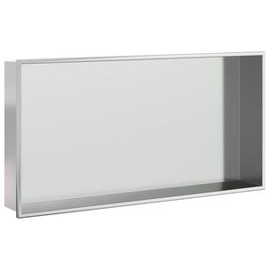 vidaXL Nicho parede p/ duche 62x32x9 cm a&ccedil;o inoxid&aacute;vel prata escovada