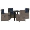 vidaXL Conjunto de Jantar para Jardim 5 pcs Cinzeto Rattan Sint&eacute;tico