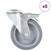 vidaXL 8 pcs rodas girat&oacute;rias com orif&iacute;cio para parafuso 100 mm