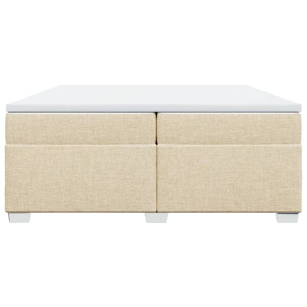 vidaXL Cama com molas/colch&atilde;o 200x200 cm tecido cor creme