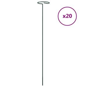 vidaXL Estaca para plantas de jardim 20 pcs 40 cm a&ccedil;o verde-escuro