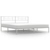 vidaXL Estrutura de cama com cabeceira 180x200 cm metal branco